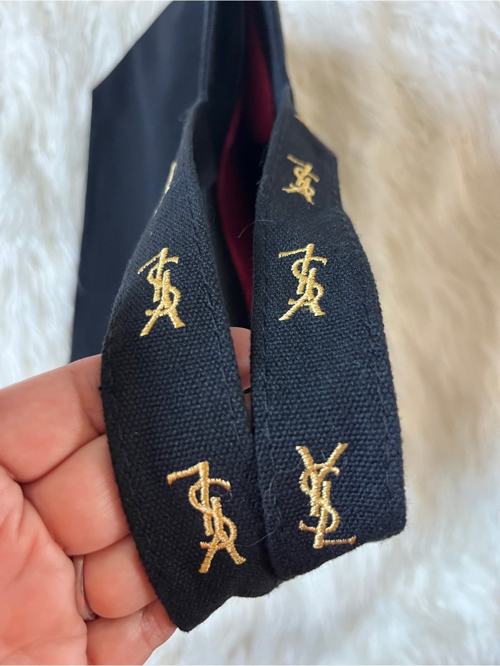 Yves Saint Laurent Black Canvas Tote with Gold YSL Embroidery, GWP - Picture 5 of 16